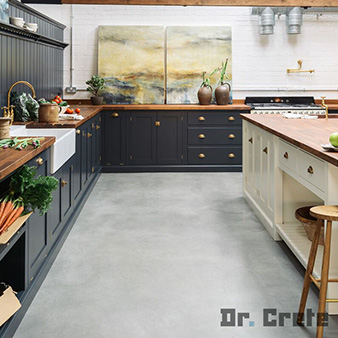 Keuken bekleed met Dr Crete microcement door Riemsdijk Vloeren, trap-tapijt-leggen.nl